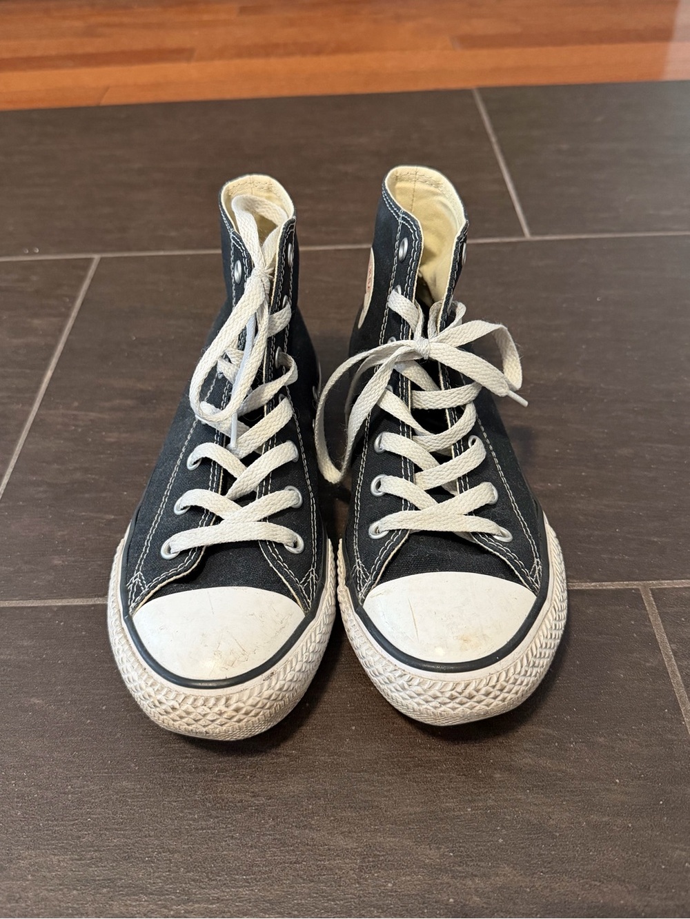Converse Kids Black and White High-Top Canvas Sneakers - Picture 4 of 5